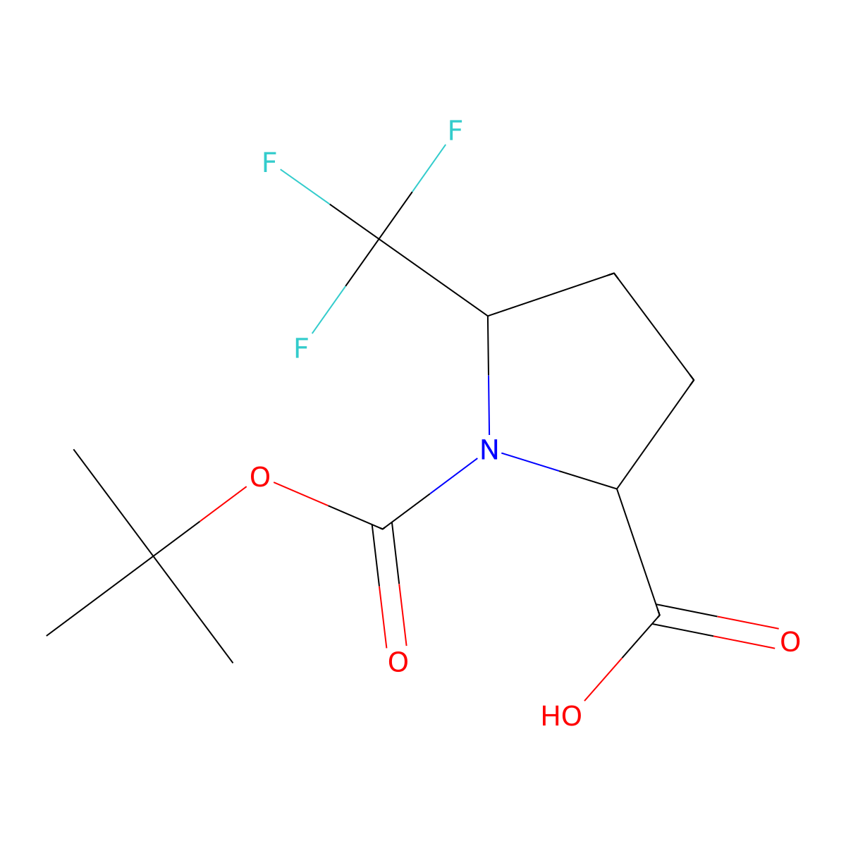 1-Boc-5-Trifluoromethyl-pyrrolidine-2-carboxylic acid molecular structure, CAS 1922679-73-9