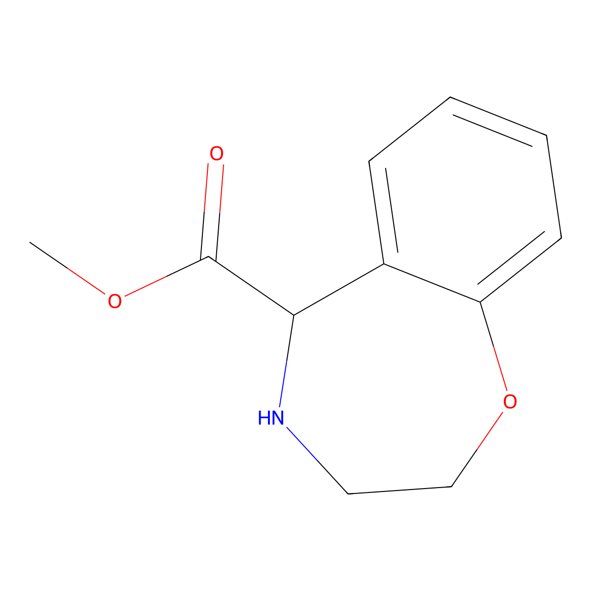 Methyl 2,3,4,5-tetrahydro-1,4-benzoxazepine-5-carboxylate molecular structure, CAS 1922690-21-8