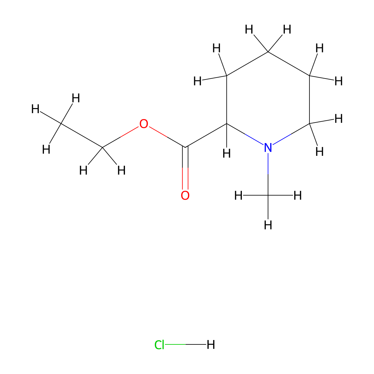 Ethyl 1-methylpiperidine-2-carboxylate hydrochloride molecular structure, CAS 1922698-50-7