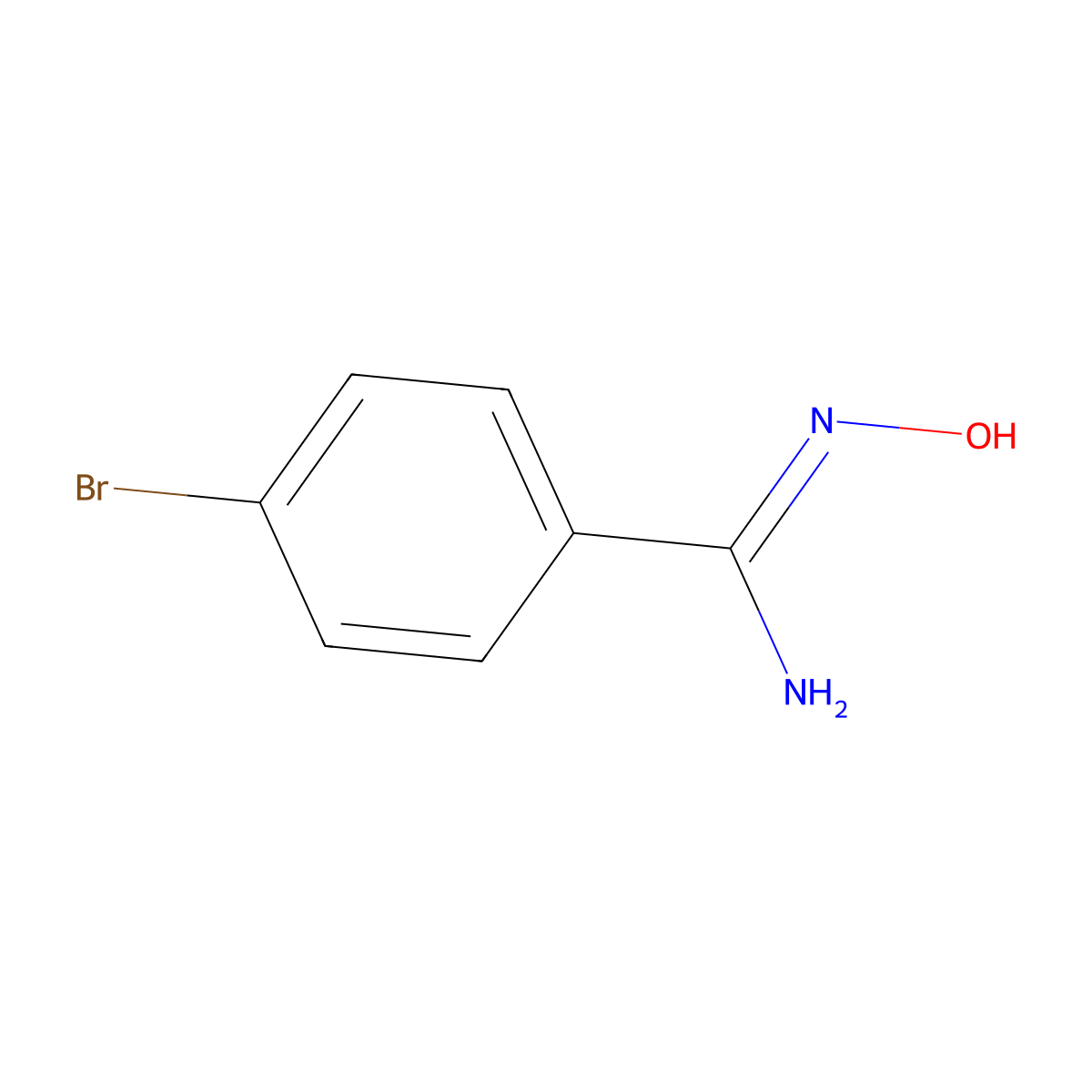 4-bromo-N'-hydroxybenzene-1-carboximidamide molecular structure, CAS 19227-14-6