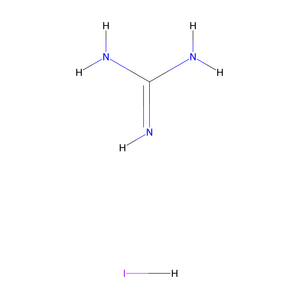 Guanidine, monohydriodide molecular structure, CAS 19227-70-4