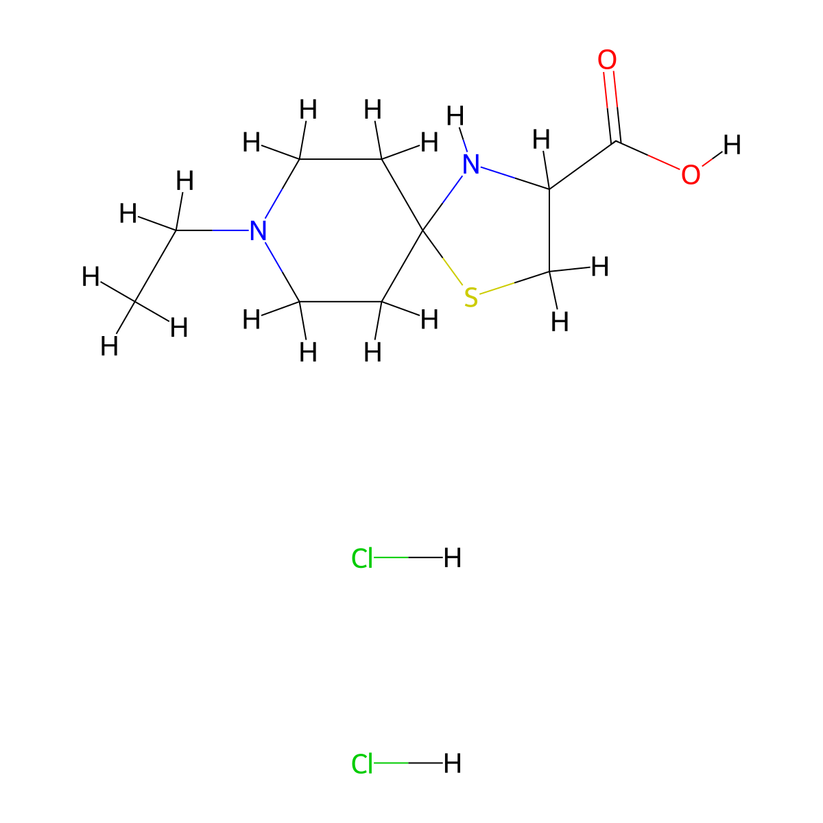 8-Ethyl-1-thia-4,8-diazaspiro[4.5]decane-3-carboxylic acid dihydrochloride molecular structure, CAS 1922702-07-5
