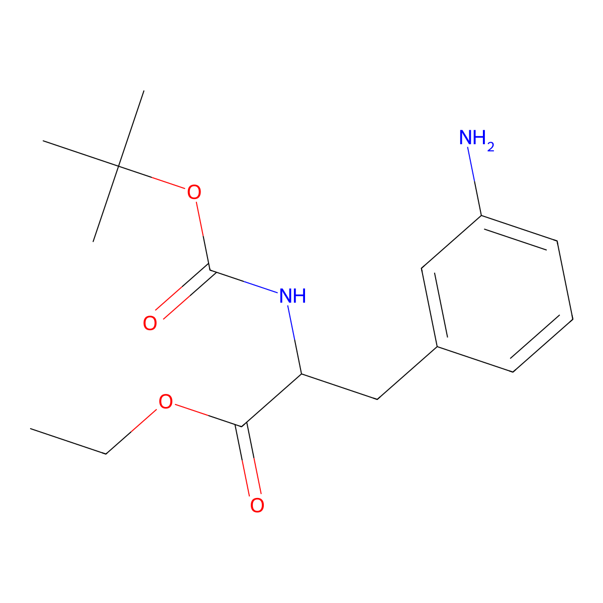 Ethyl 3-amino-N-(tert-butoxycarbonyl)phenylalaninate molecular structure, CAS 1922704-04-8