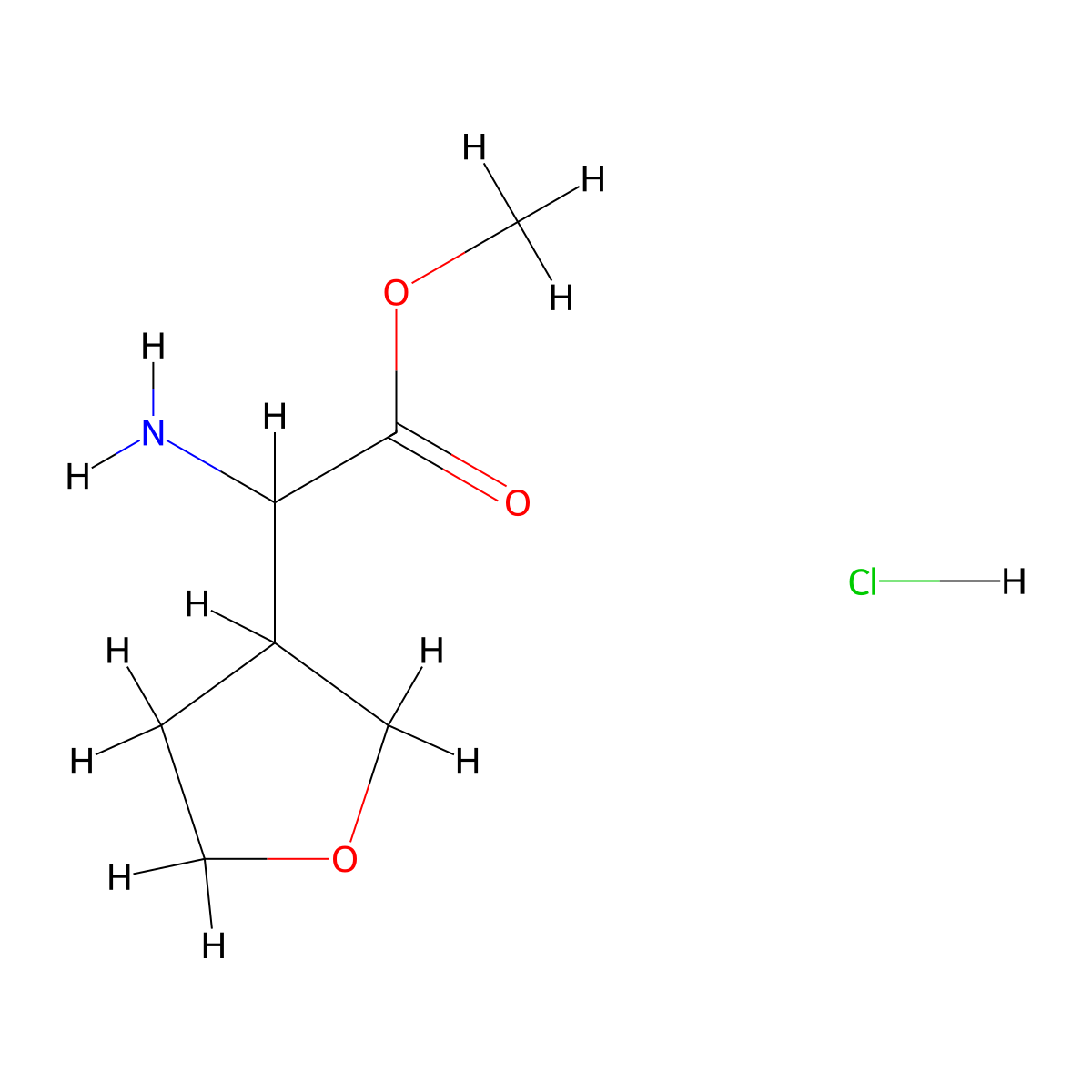 Methyl 2-amino-2-(oxolan-3-yl)acetate hydrochloride molecular structure, CAS 1922707-24-1