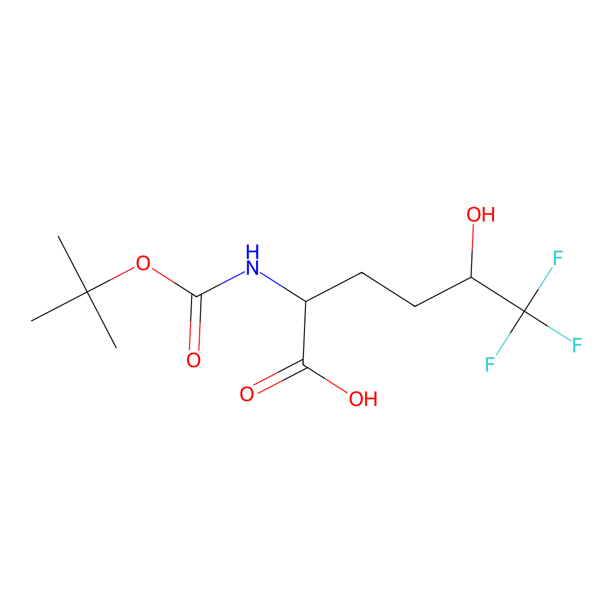 2-{[(Tert-butoxy)carbonyl]amino}-6,6,6-trifluoro-5-hydroxyhexanoic acid molecular structure, CAS 1922712-49-9