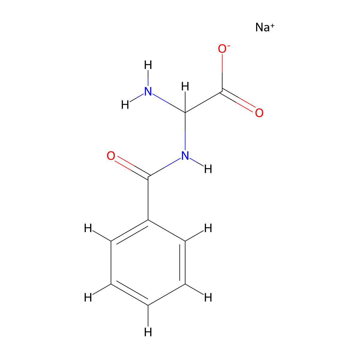 Sodium 2-amino-2-benzamidoacetate molecular structure, CAS 1922736-98-8