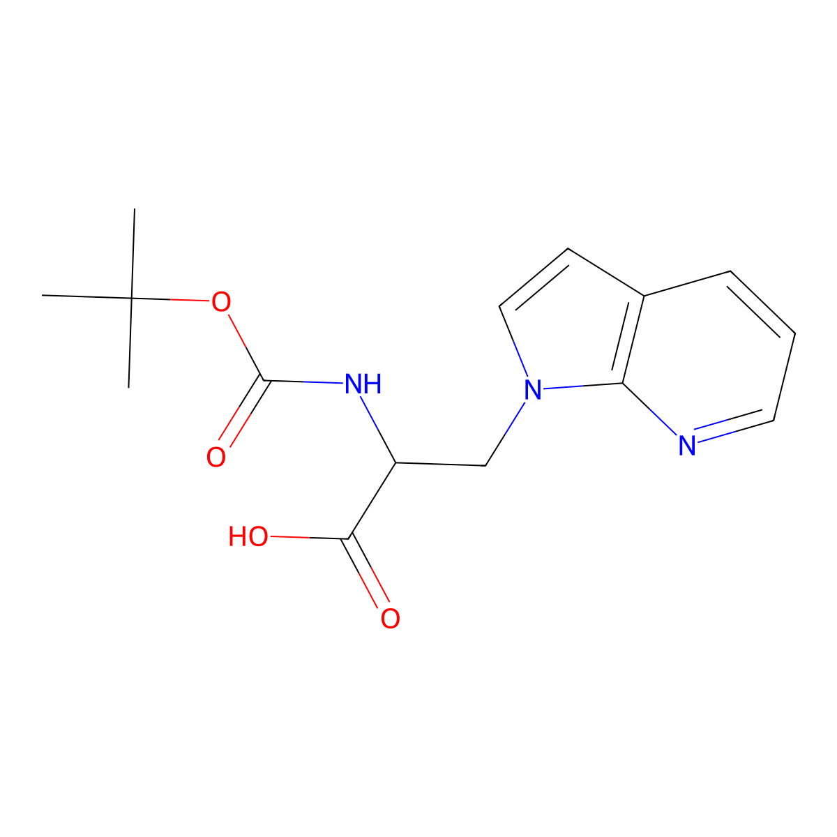 2-{[(tert-butoxy)carbonyl]amino}-3-{1H-pyrrolo[2,3-b]pyridin-1-yl}propanoic acid molecular structure, CAS 1922779-45-0