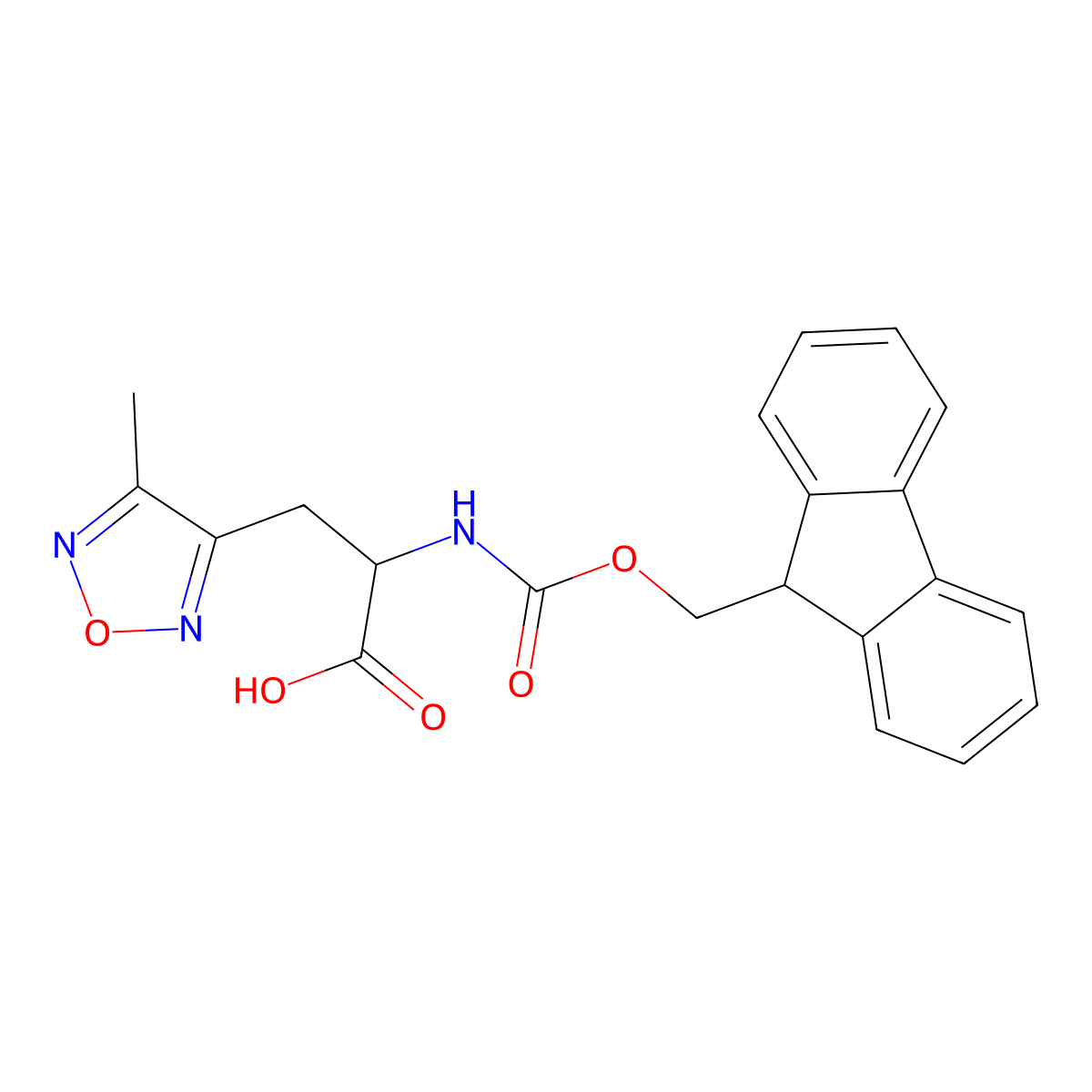 2-({[(9H-fluoren-9-yl)methoxy]carbonyl}amino)-3-(4-methyl-1,2,5-oxadiazol-3-yl)propanoic acid molecular structure, CAS 1922779-47-2