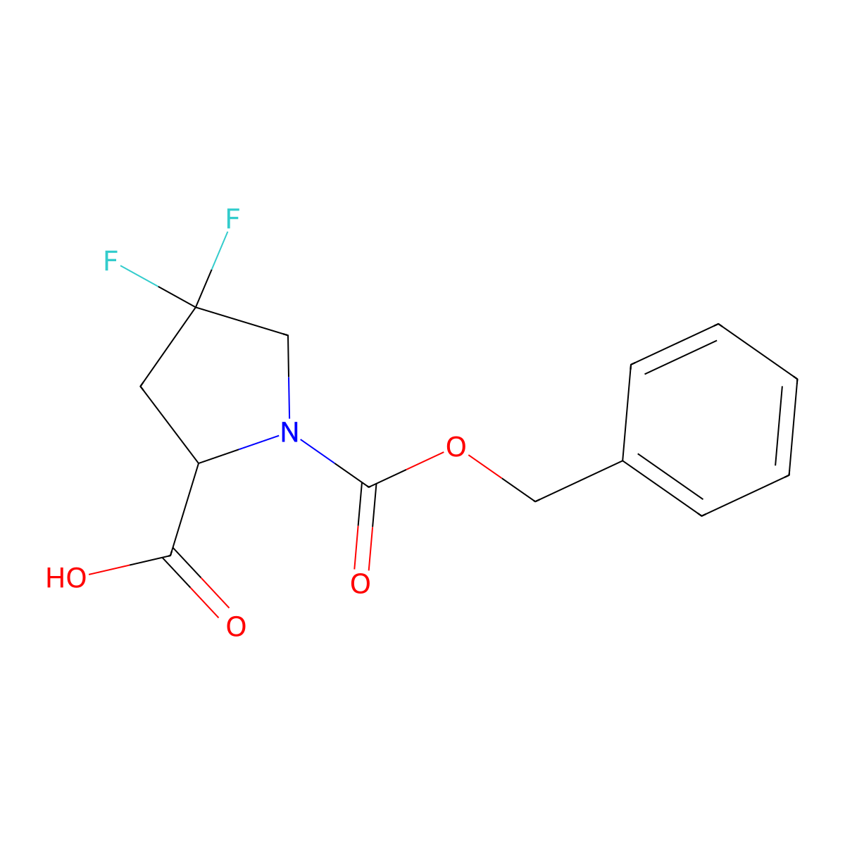 1-[(Benzyloxy)carbonyl]-4,4-difluoropyrrolidine-2-carboxylic acid molecular structure, CAS 1922779-60-9