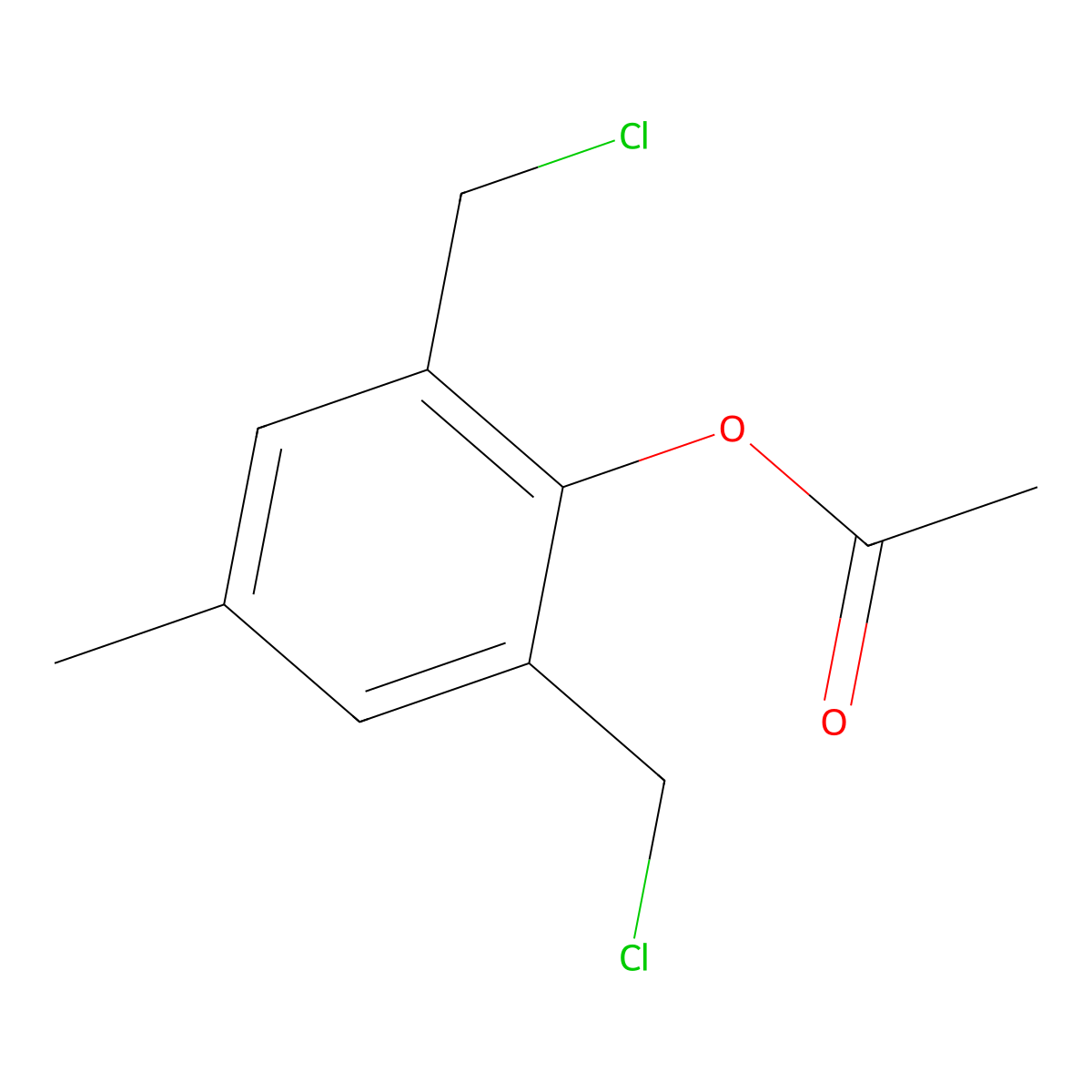 2,6-Bis(chloromethyl)-p-tolyl acetate molecular structure, CAS 19228-70-7