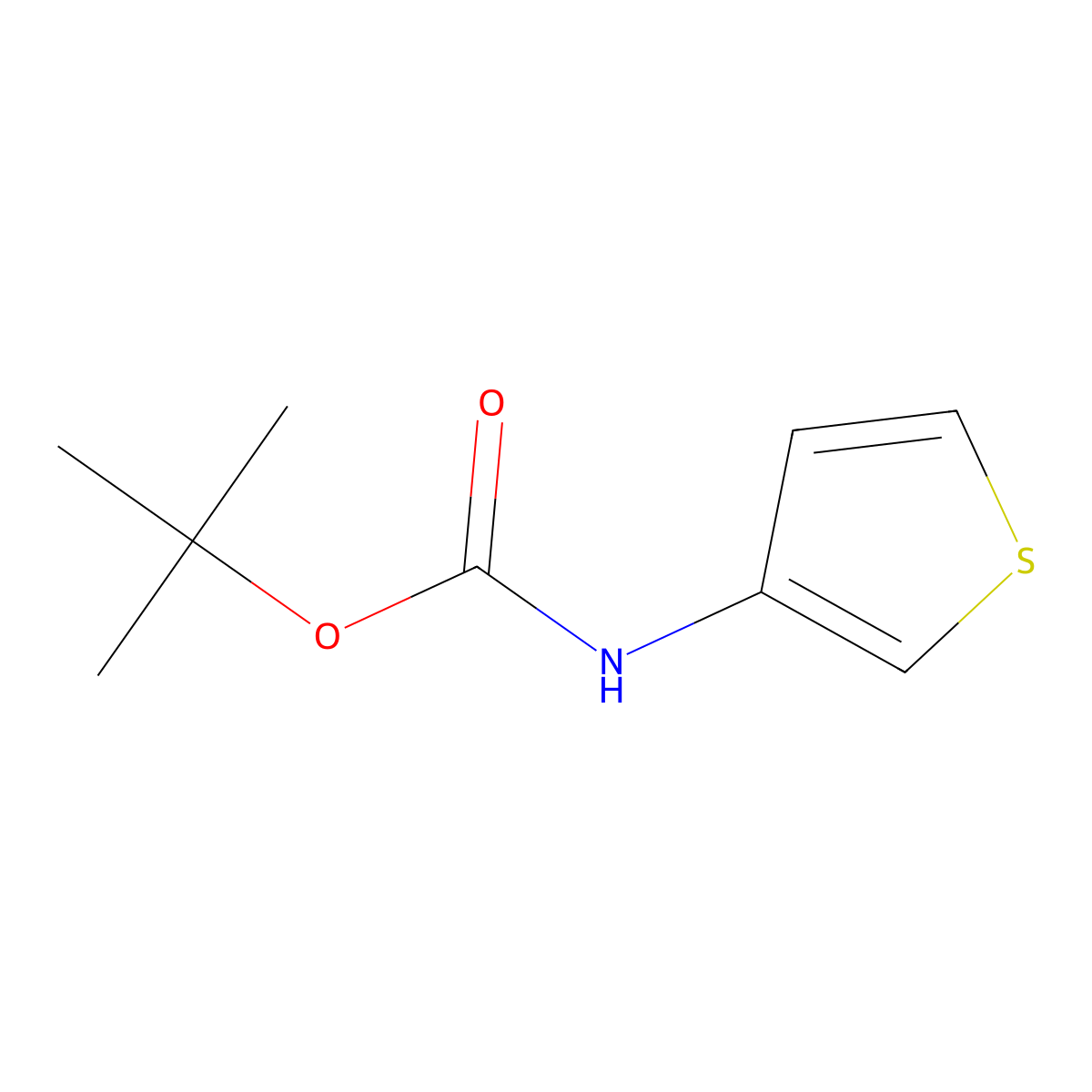 tert-butyl N-(thiophen-3-yl)carbamate molecular structure, CAS 19228-91-2