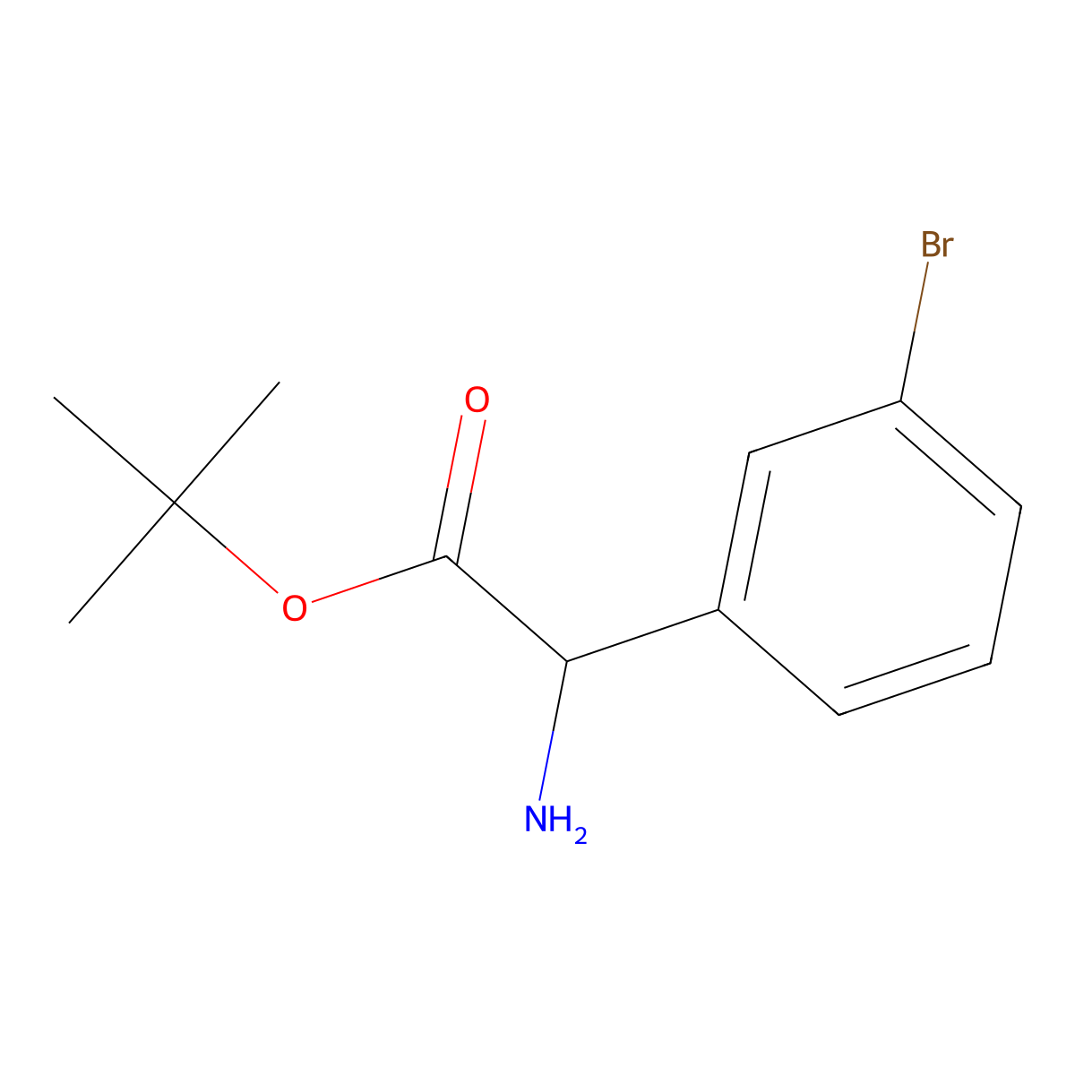 Tert-butyl 2-amino-2-(3-bromophenyl)acetate molecular structure, CAS 1922841-12-0