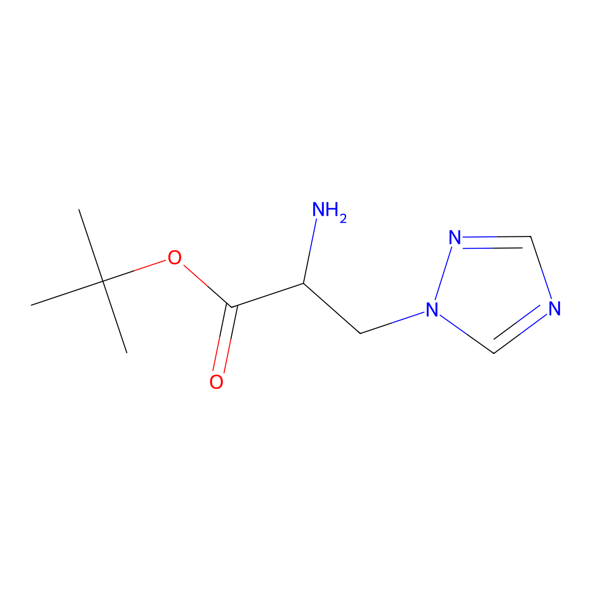 tert-butyl 2-amino-3-(1H-1,2,4-triazol-1-yl)propanoate molecular structure, CAS 1922841-95-9