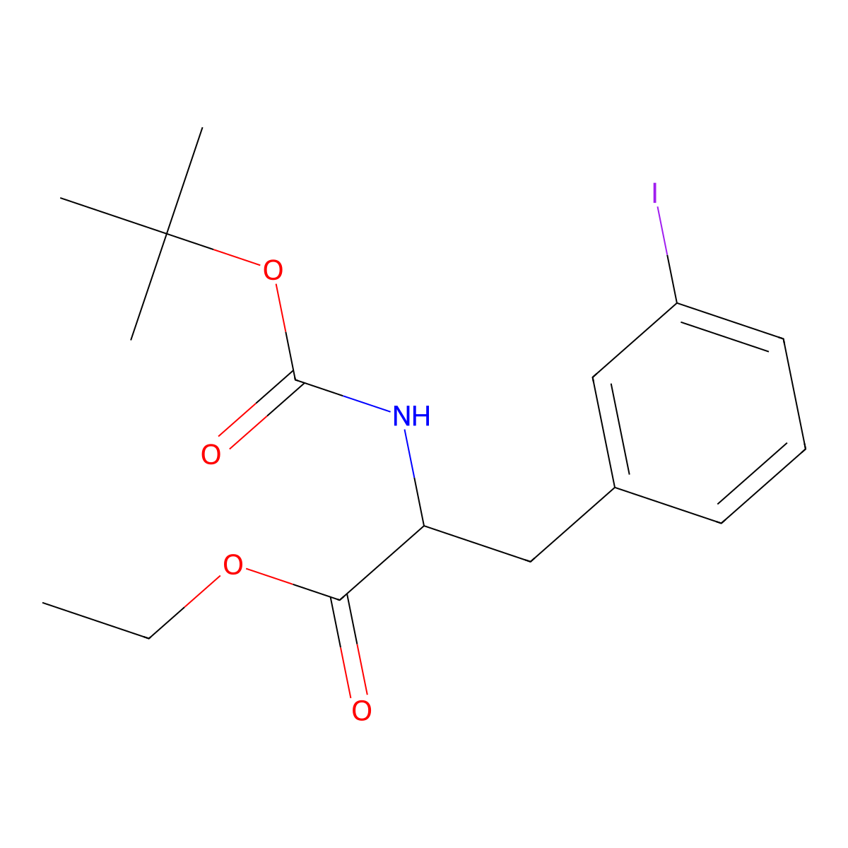 Ethyl N-(tert-butoxycarbonyl)-3-iodophenylalaninate molecular structure, CAS 1922842-97-4