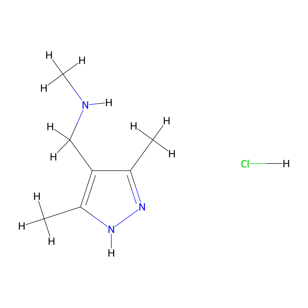 [(3,5-Dimethyl-1H-pyrazol-4-yl)methyl]methylamine hydrochloride molecular structure, CAS 1922854-43-0