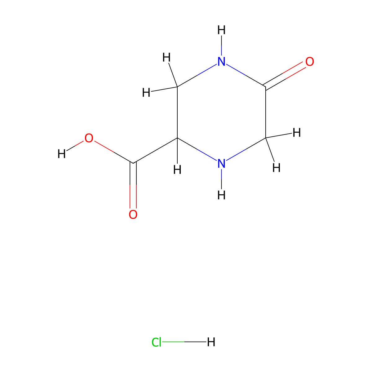 5-Oxopiperazine-2-carboxylic acid hydrochloride molecular structure, CAS 1922857-21-3