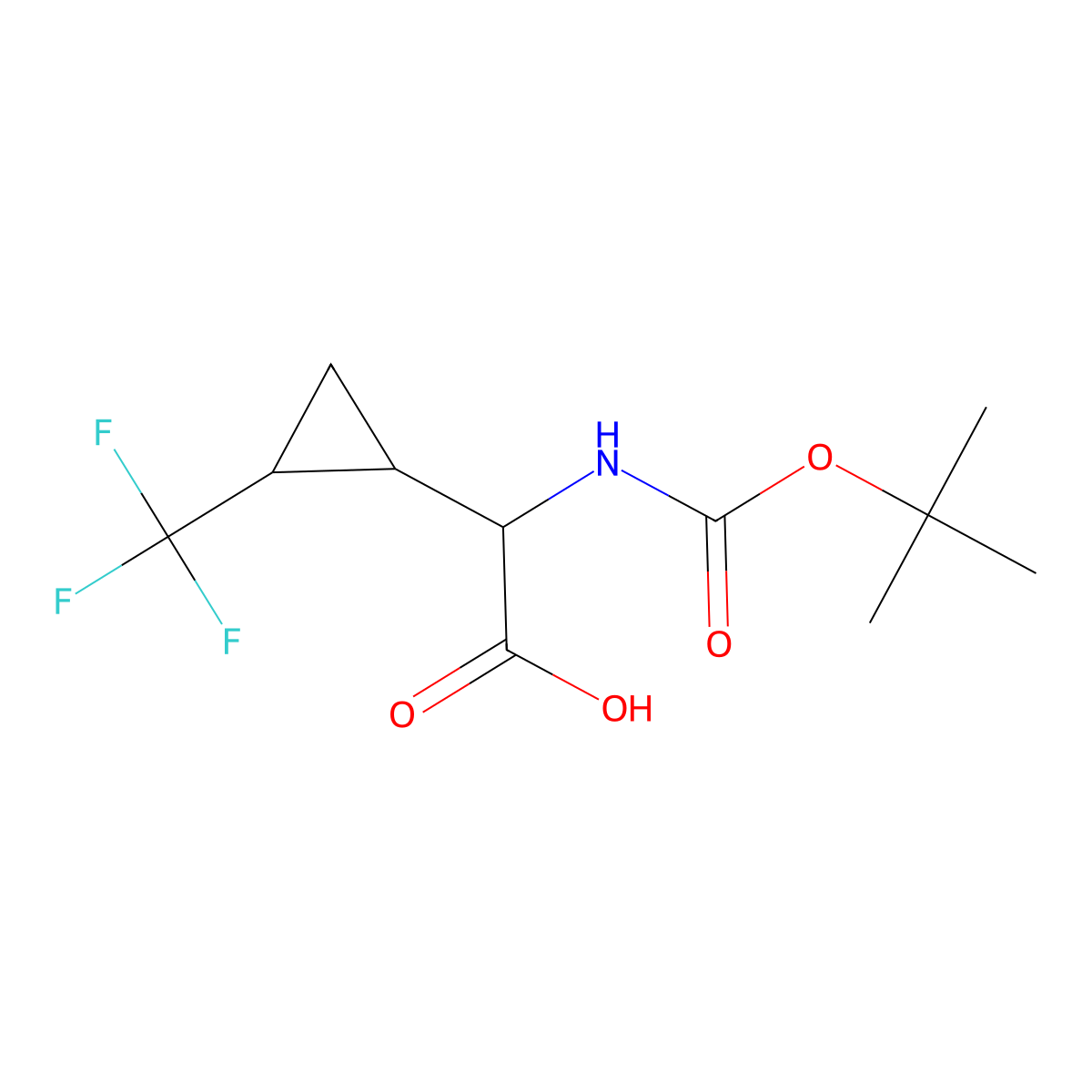 2-{[(Tert-butoxy)carbonyl]amino}-2-[2-(trifluoromethyl)cyclopropyl]acetic acid molecular structure, CAS 1922859-08-2