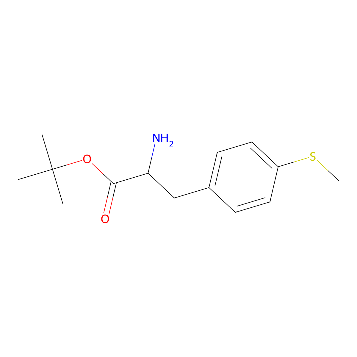 Tert-butyl 2-amino-3-[4-(methylsulfanyl)phenyl]propanoate molecular structure, CAS 1922860-30-7