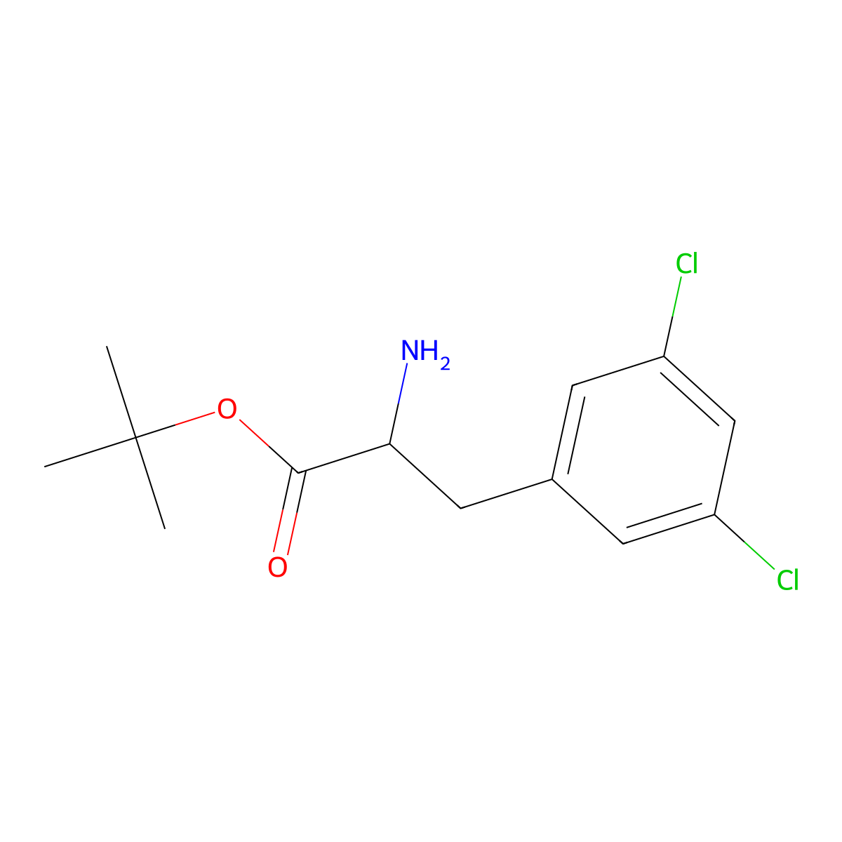 Tert-butyl 2-amino-3-(3,5-dichlorophenyl)propanoate molecular structure, CAS 1922860-69-2