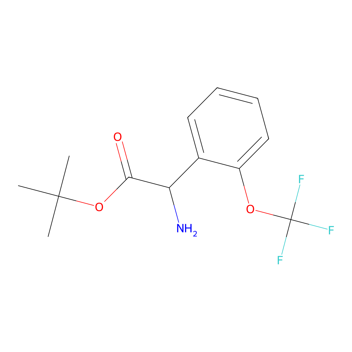 Tert-butyl 2-amino-2-[2-(trifluoromethoxy)phenyl]acetate molecular structure, CAS 1922861-28-6