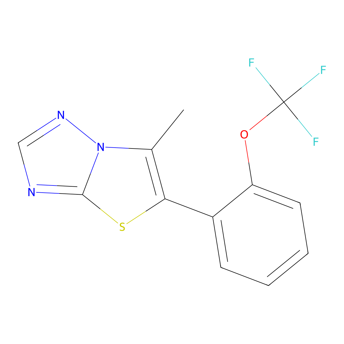 6-Methyl-5-(2-(trifluoromethoxy)phenyl)thiazolo[3,2-B][1,2,4]triazole molecular structure, CAS 1922870-71-0