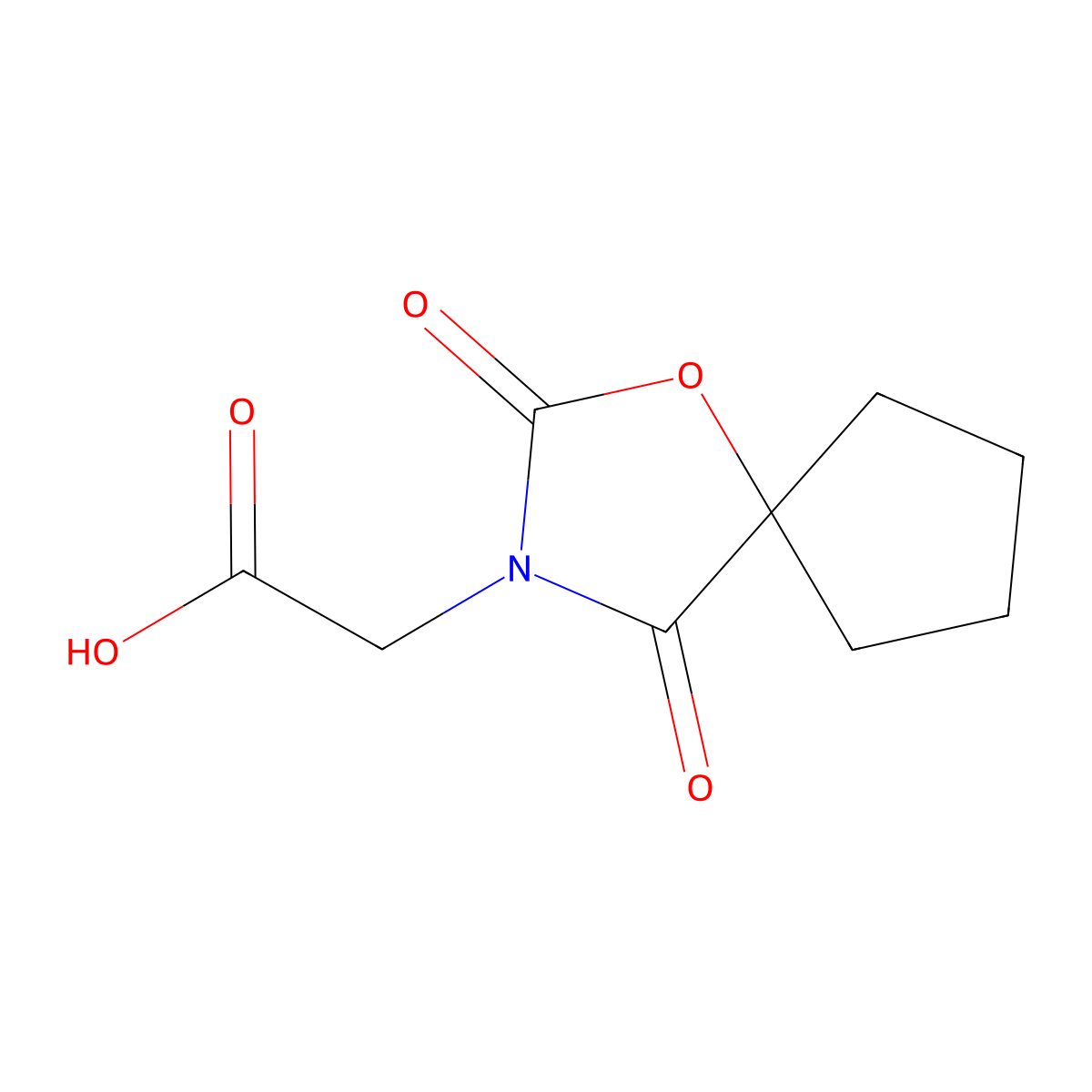 (2,4-Dioxo-1-oxa-3-azaspiro[4.4]non-3-yl)acetic acid molecular structure, CAS 1922884-44-3