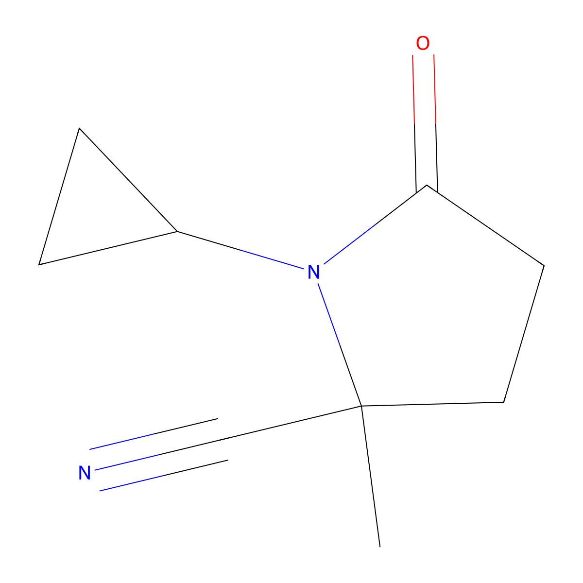 1-Cyclopropyl-2-methyl-5-oxopyrrolidine-2-carbonitrile molecular structure, CAS 1922887-47-5