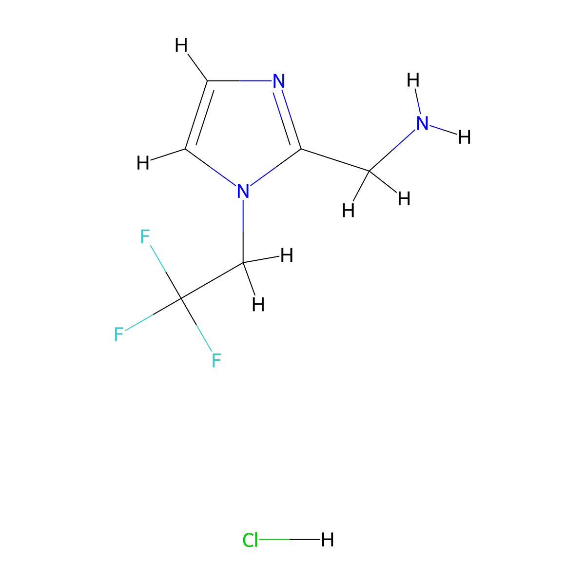 [1-(2,2,2-Trifluoroethyl)-1H-imidazol-2-yl]methanamine hydrochloride molecular structure, CAS 1922897-49-1