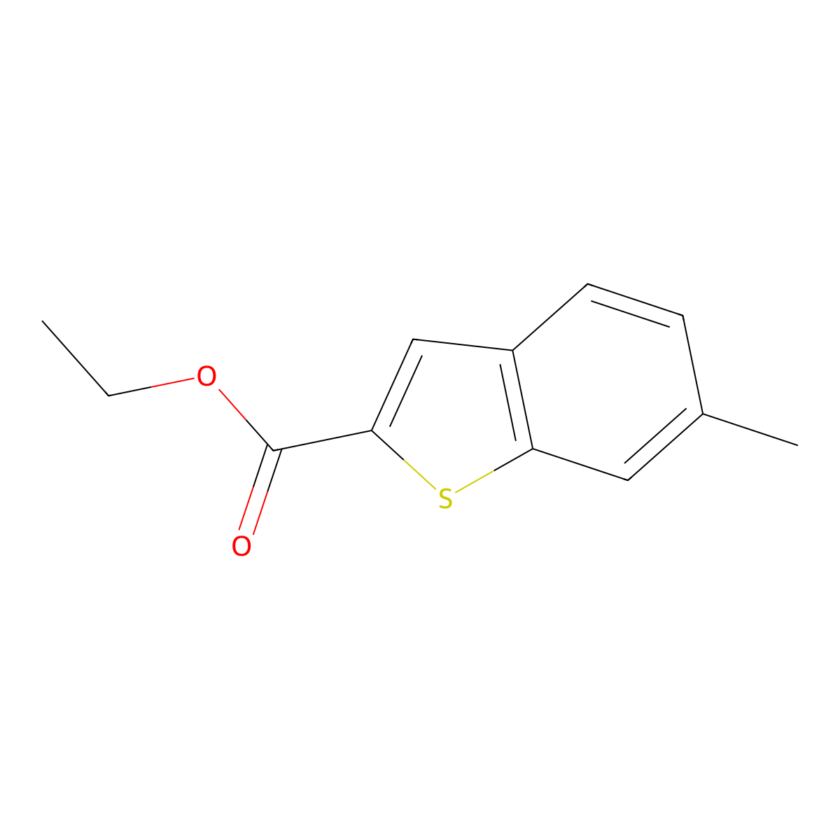 Ethyl 6-methyl-1-benzothiophene-2-carboxylate molecular structure, CAS 1922897-63-9