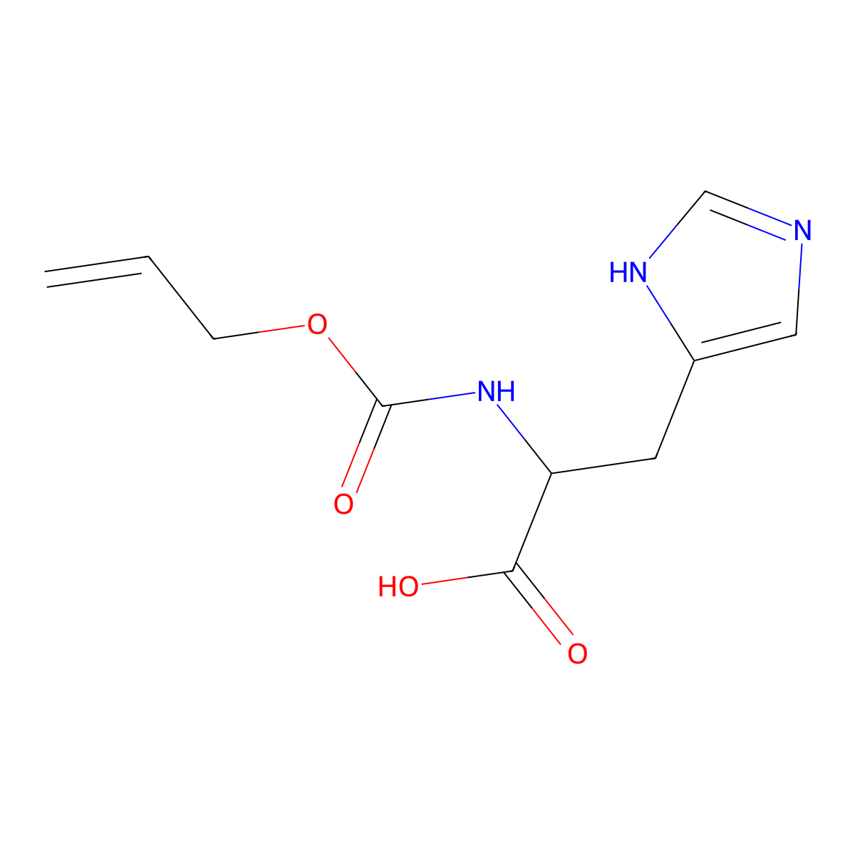 (2R)-3-(1H-imidazol-4-yl)-2-{[(prop-2-en-1-yloxy)carbonyl]amino}propanoic acid molecular structure, CAS 1922935-54-3