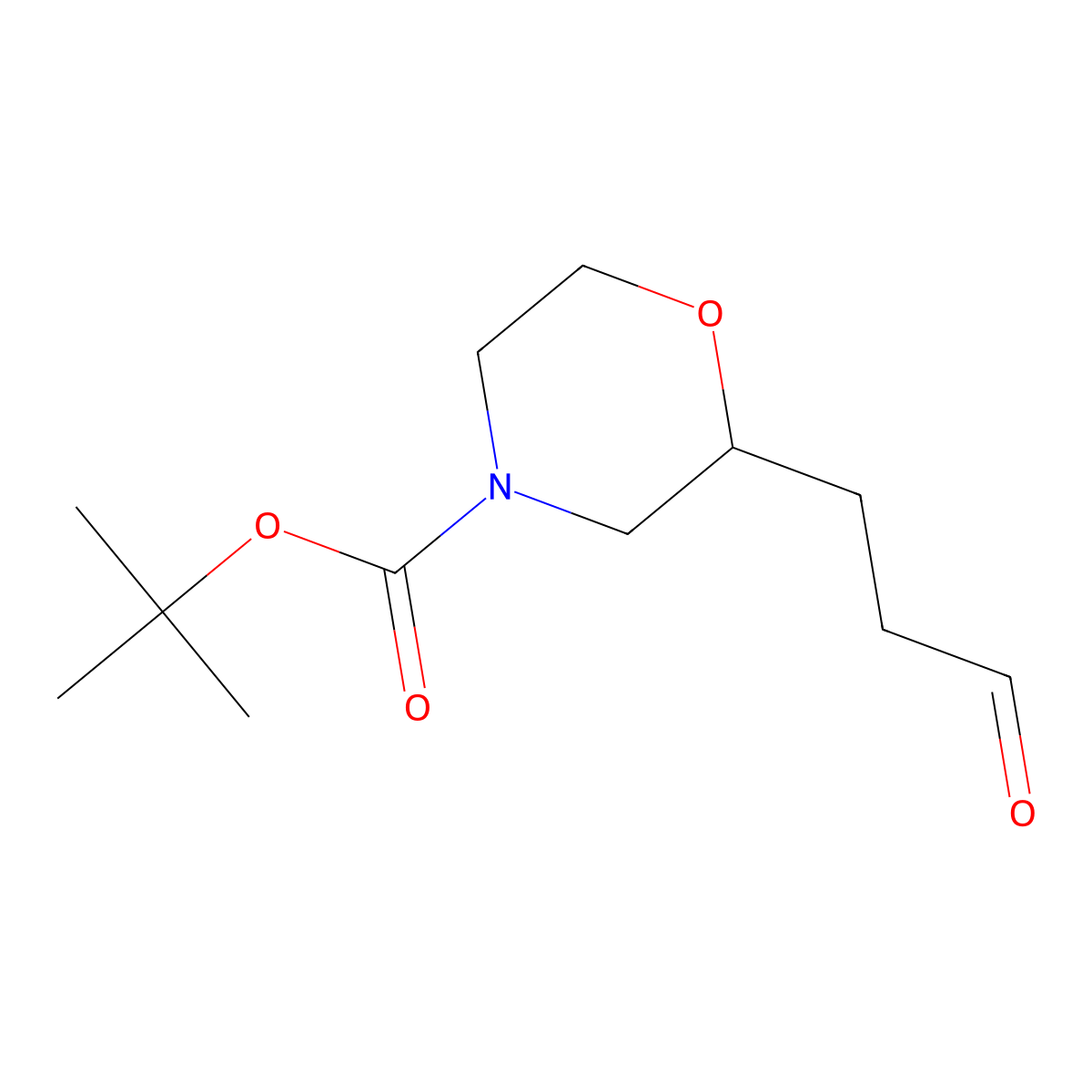 Tert-butyl 2-(3-oxopropyl)morpholine-4-carboxylate molecular structure, CAS 1922975-37-8