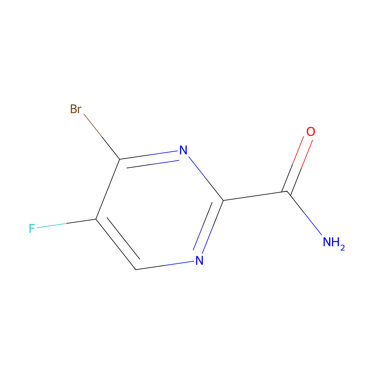 4-bromo-5-fluoro-2-Pyrimidinecarboxamide molecular structure, CAS 1922980-74-2