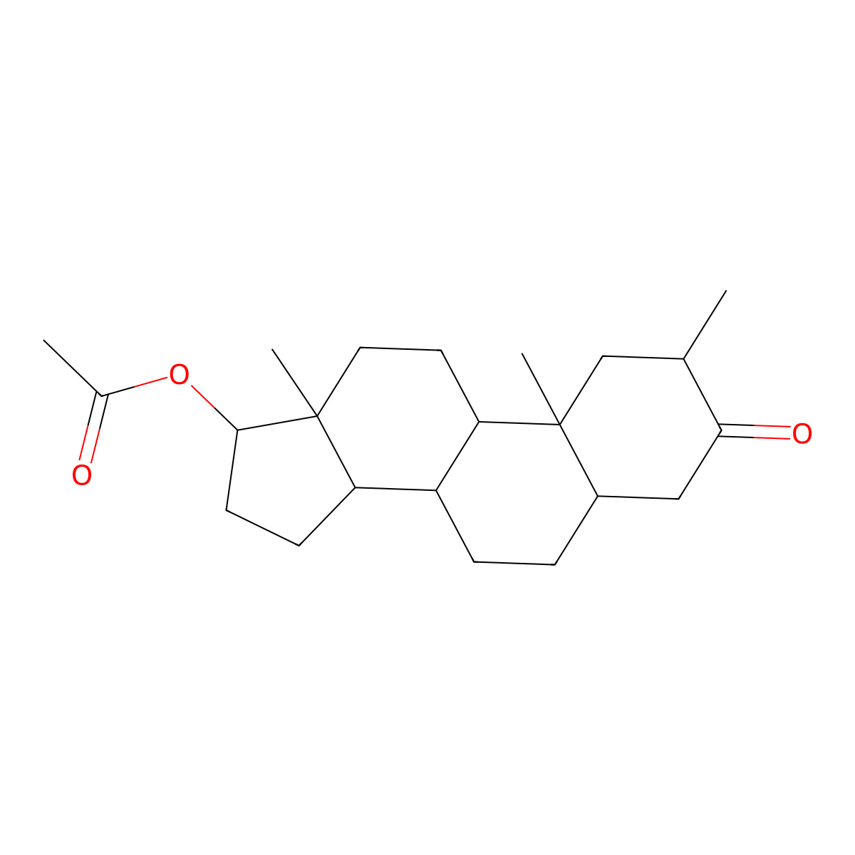 Drostanolone acetate molecular structure, CAS 1923-17-7