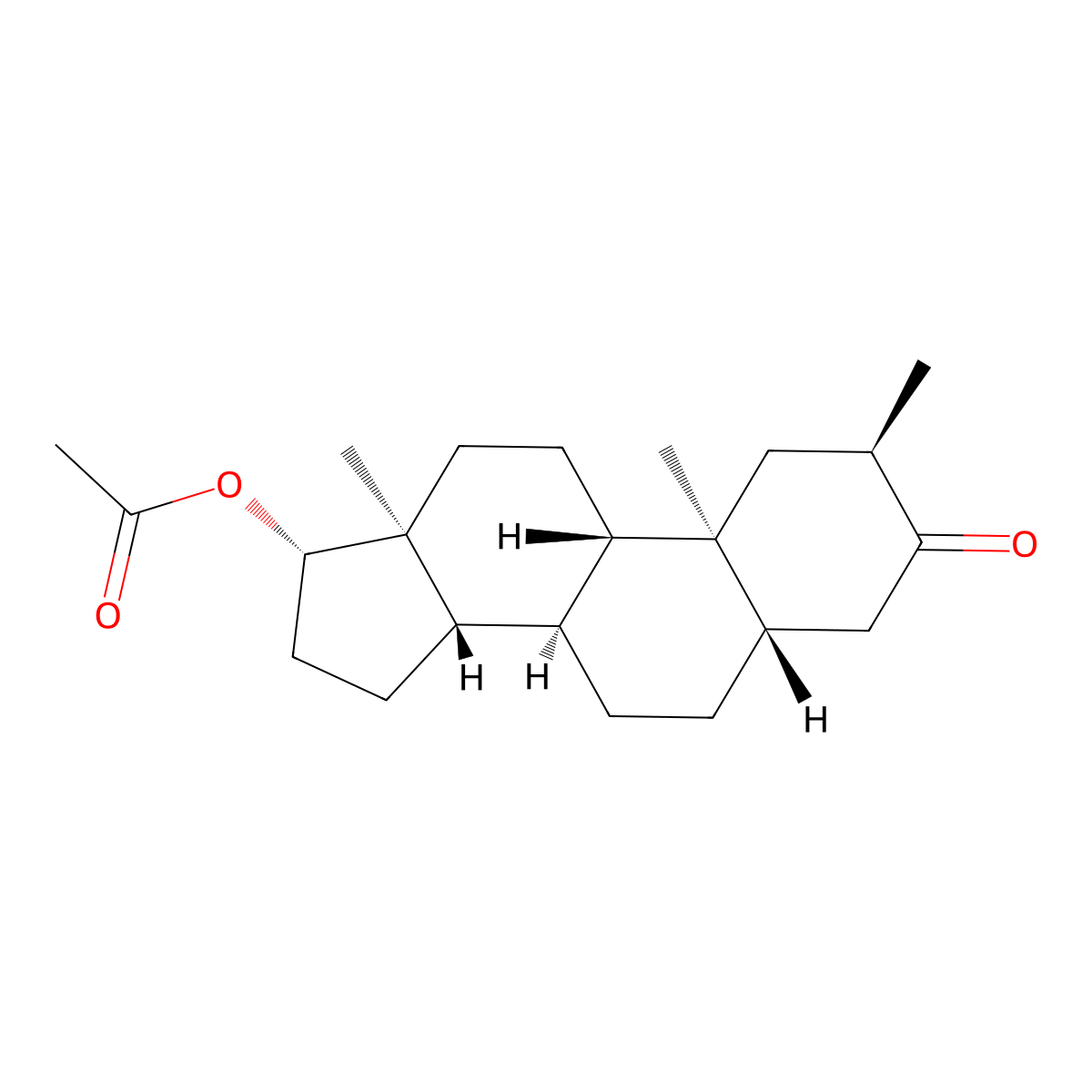 Drostanolone acetate molecular structure, CAS 1923-17-7