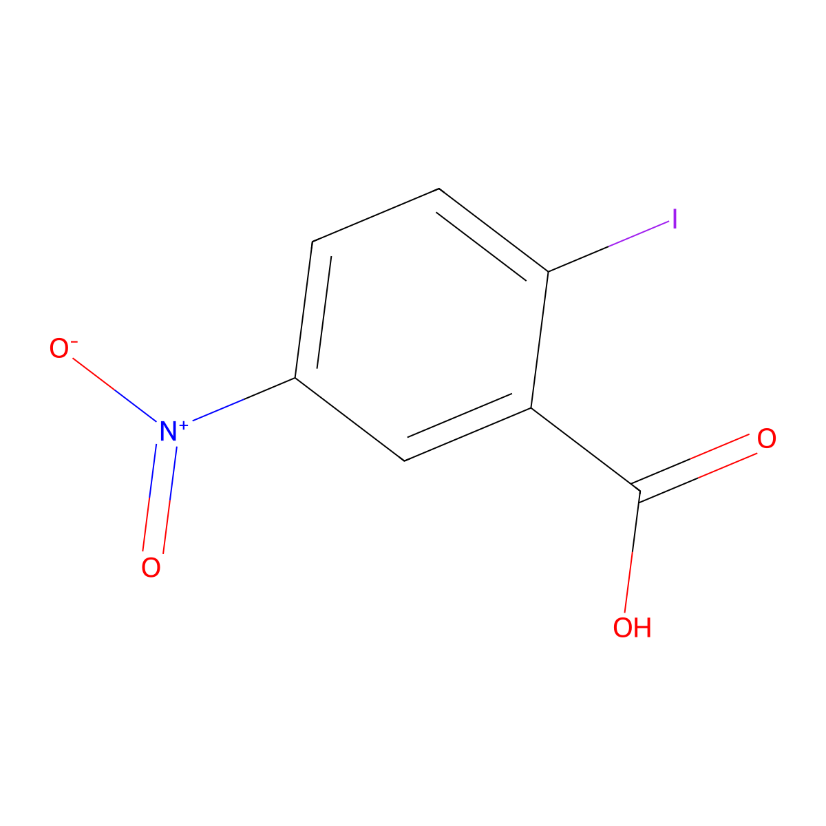 2-Iodo-5-nitrobenzoic acid molecular structure, CAS 19230-50-3