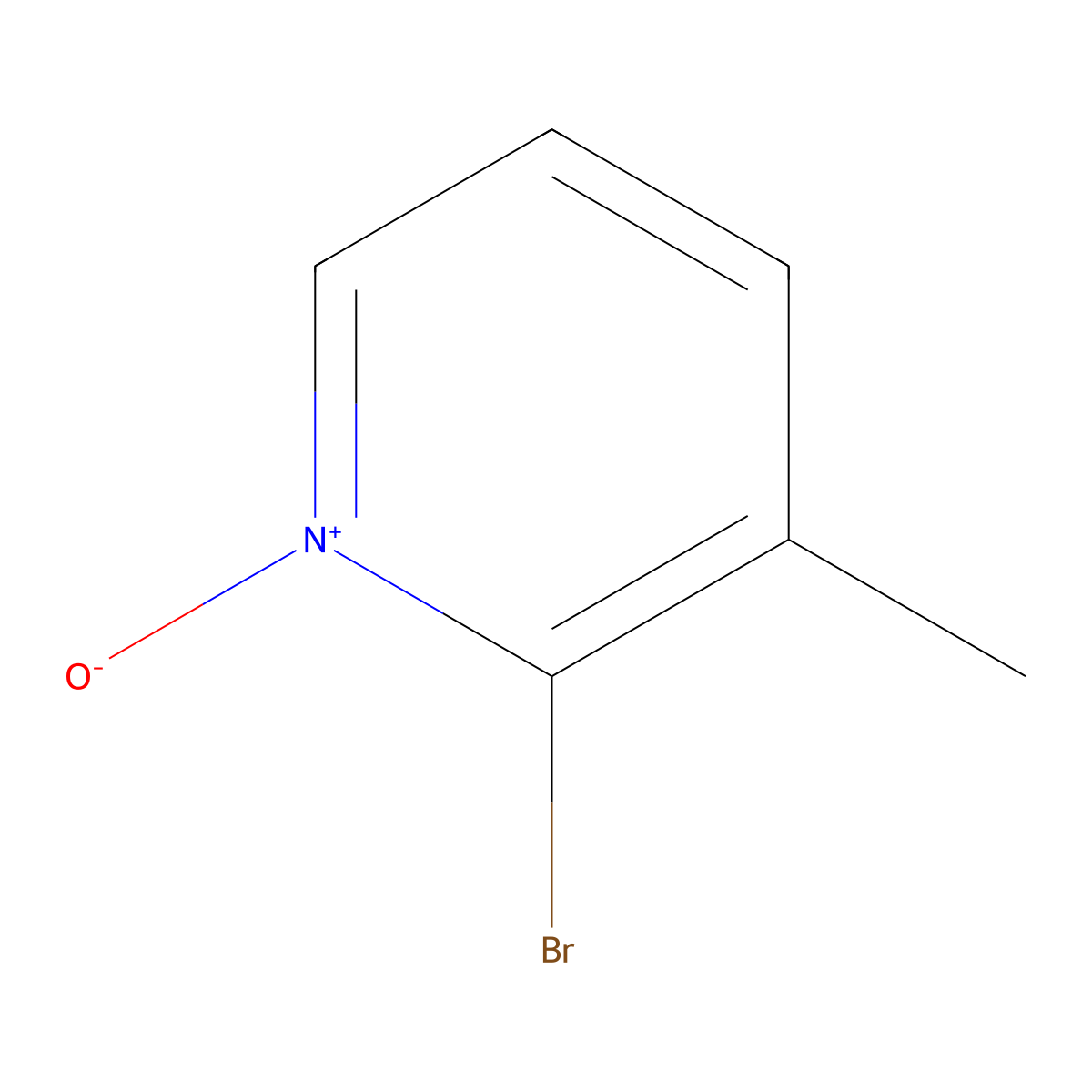 2-Bromo-3-methylpyridine 1-oxide molecular structure, CAS 19230-57-0