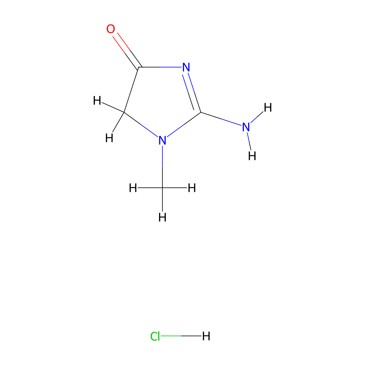 Creatinine hydrochloride molecular structure, CAS 19230-81-0