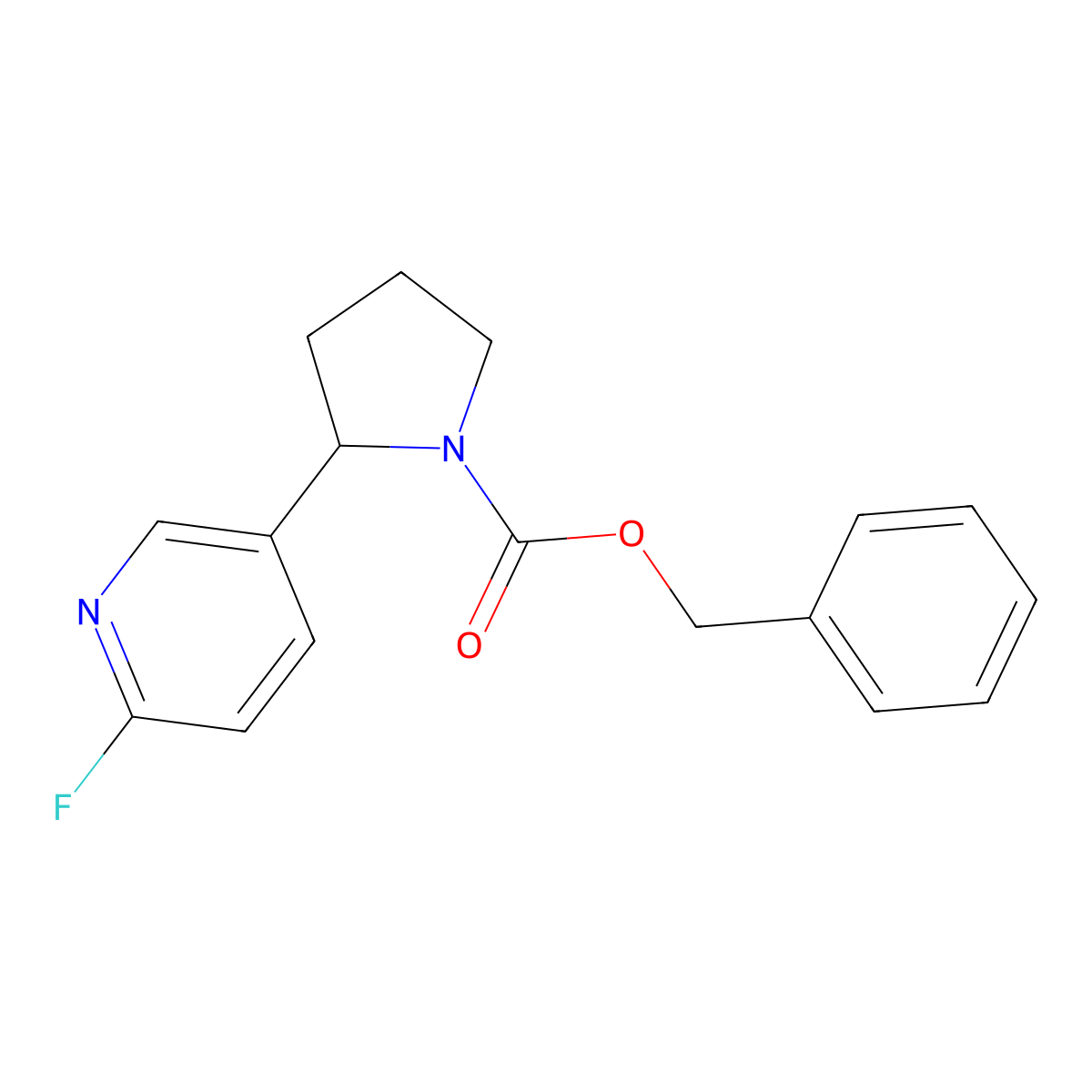 Benzyl 2-(6-fluoropyridin-3-yl)pyrrolidine-1-carboxylate molecular structure, CAS 1923012-58-1