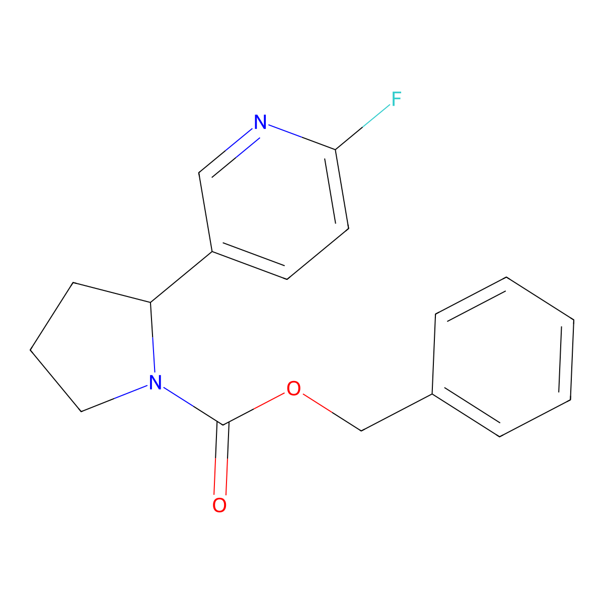 Benzyl 2-(6-fluoropyridin-3-yl)pyrrolidine-1-carboxylate molecular structure, CAS 1923012-58-1