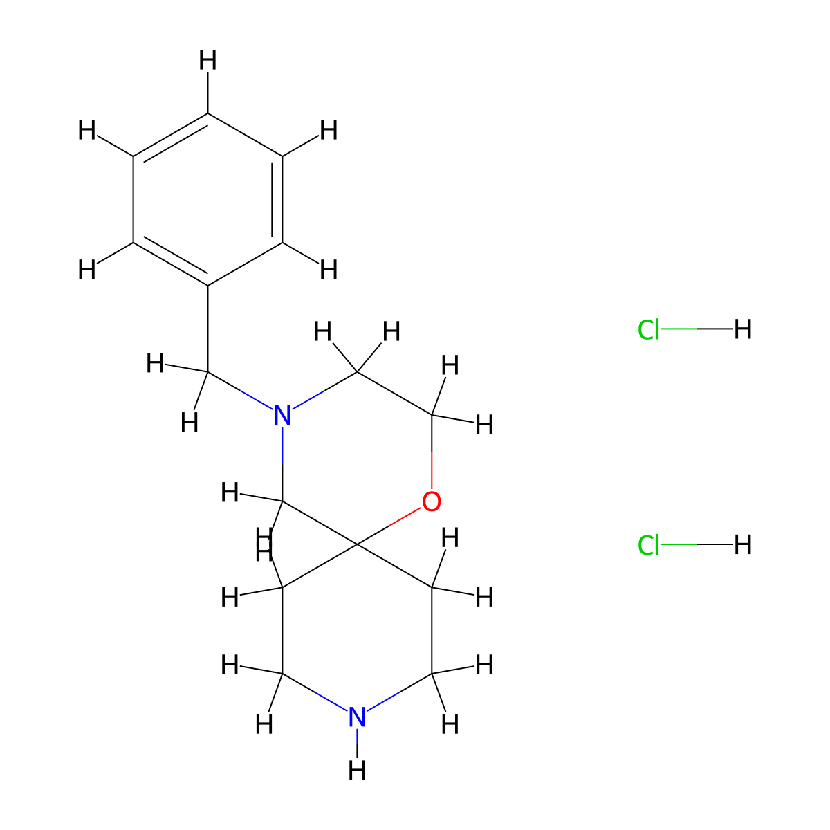 4-Benzyl-1-oxa-4,9-diazaspiro[5.5]undecane dihydrochloride molecular structure, CAS 1923043-43-9
