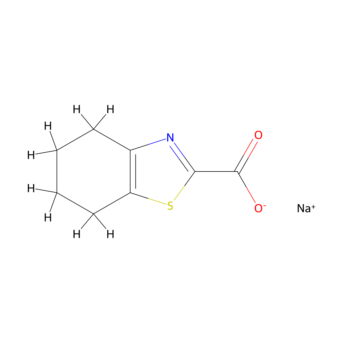 Sodium 4,5,6,7-tetrahydro-1,3-benzothiazole-2-carboxylate molecular structure, CAS 1923051-62-0