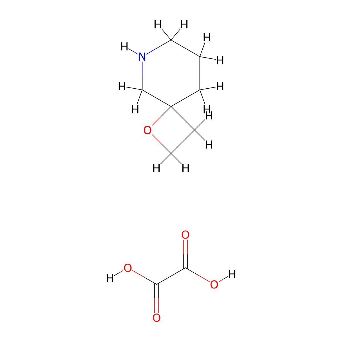1-Oxa-6-azaspiro[3.5]nonane oxalate molecular structure, CAS 1923051-63-1