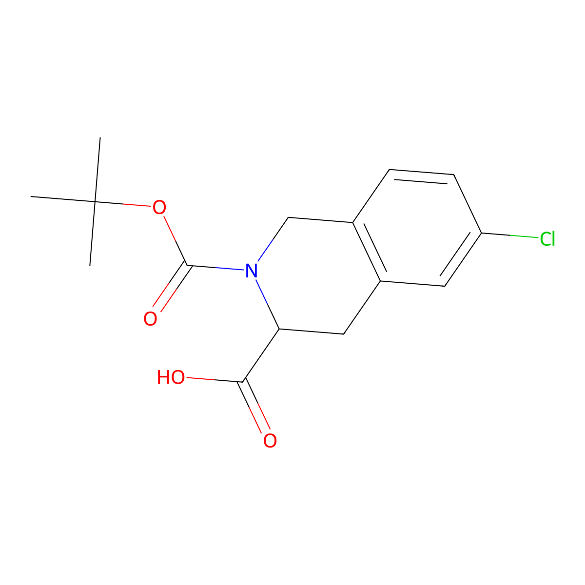 (S)-2-(Tert-butoxycarbonyl)-6-chloro-1,2,3,4-tetrahydroisoquinoline-3-carboxylic acid molecular structure, CAS 1923068-87-4