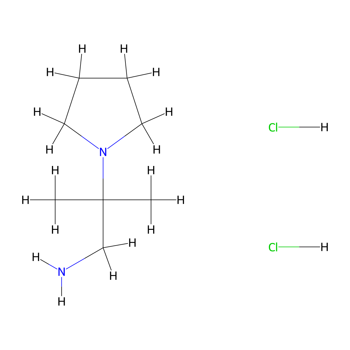 2-Methyl-2-(pyrrolidin-1-yl)propan-1-amine dihydrochloride molecular structure, CAS 1923088-42-9