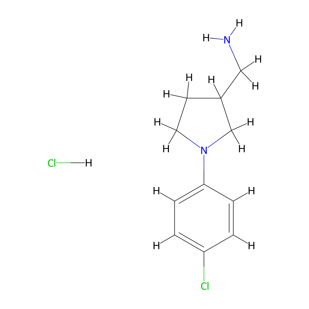 ([1-(4-Chlorophenyl)pyrrolidin-3-yl]methyl)amine hydrochloride molecular structure, CAS 1923088-51-0