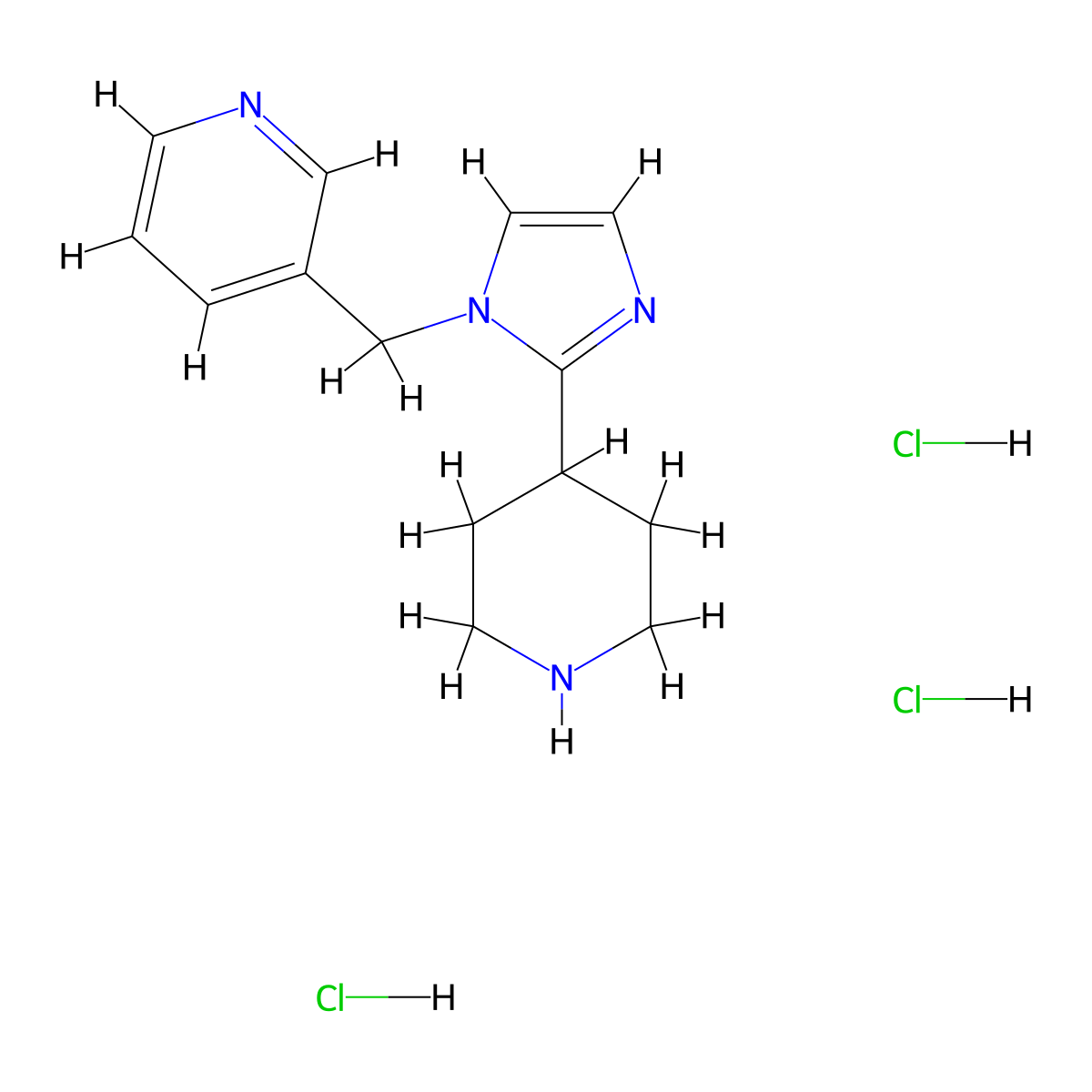 3-[(2-piperidin-4-yl-1H-imidazol-1-yl)methyl]pyridine trihydrochloride molecular structure, CAS 1923088-62-3