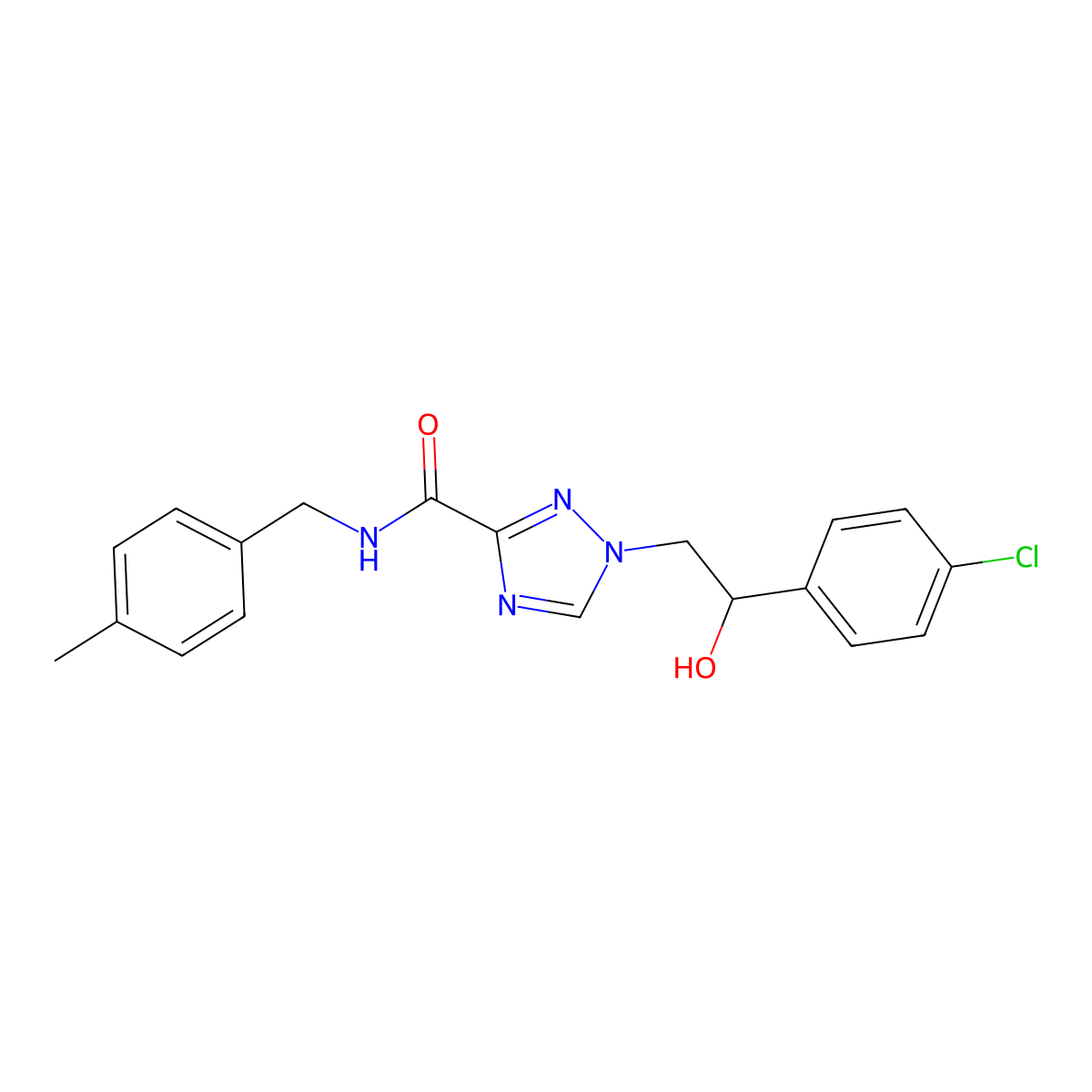 1-[2-(4-chlorophenyl)-2-hydroxyethyl]-N-(4-methylbenzyl)-1H-1,2,4-triazole-3-carboxamide molecular structure, CAS 1923094-12-5