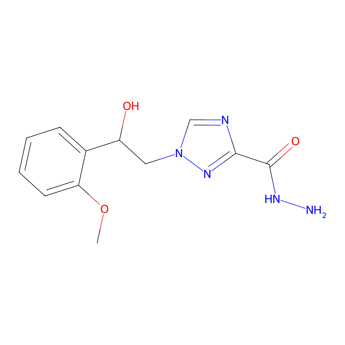 1-[2-hydroxy-2-(2-methoxyphenyl)ethyl]-1H-1,2,4-triazole-3-carbohydrazide molecular structure, CAS 1923094-13-6
