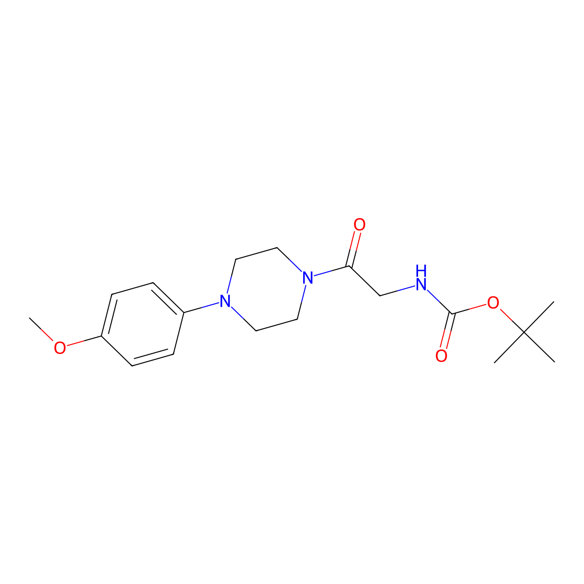 1-(Tert-butoxycarbonyl)-2-[4-(4-methoxyphenyl)piperazin-1-yl]-2-oxoethylamine molecular structure, CAS 1923094-28-3