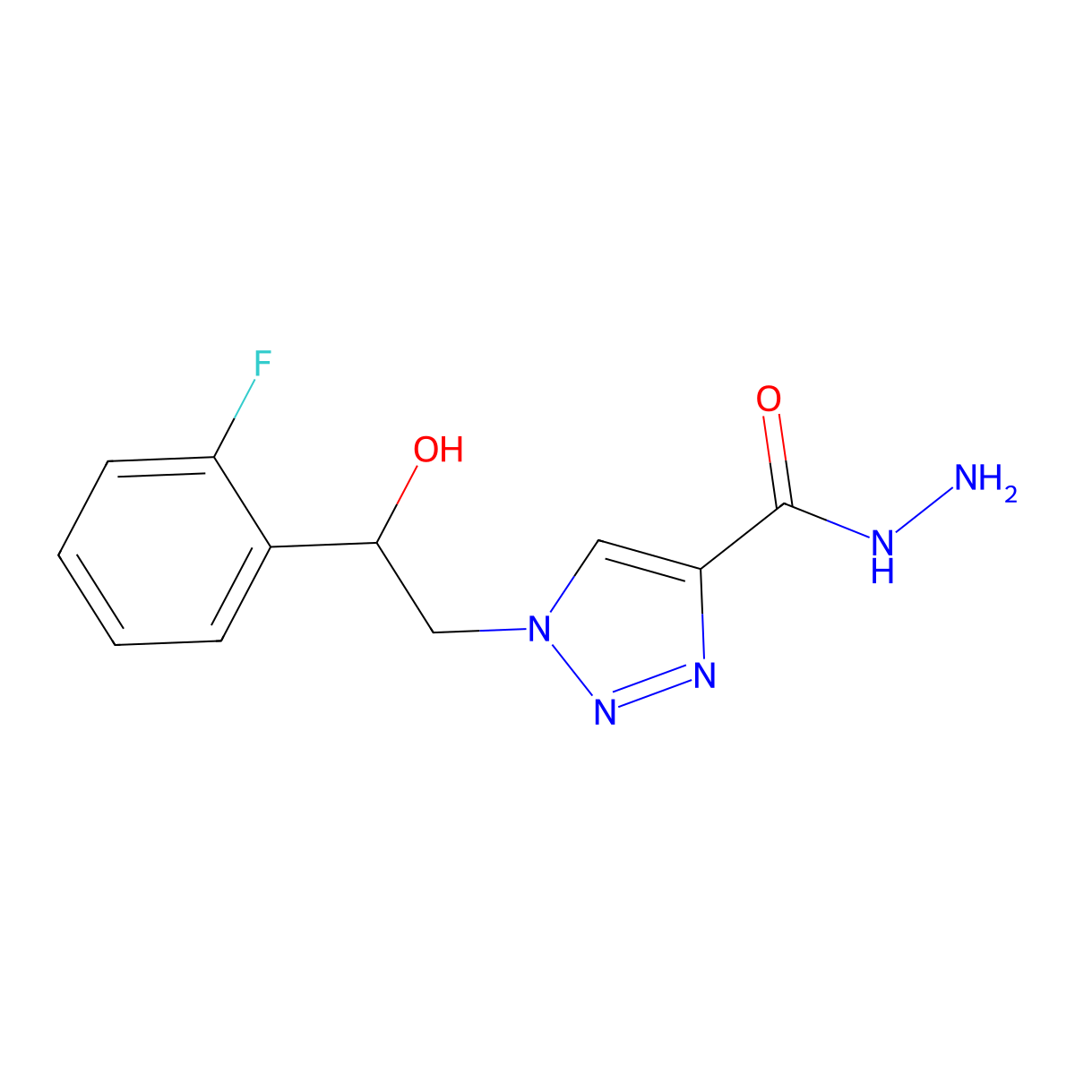 1-[2-(2-fluorophenyl)-2-hydroxyethyl]-1H-1,2,3-triazole-4-carbohydrazide molecular structure, CAS 1923094-31-8